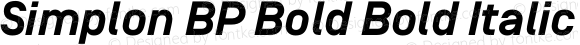 Simplon BP Bold Bold Italic