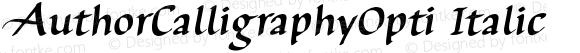AuthorCalligraphyOpti Italic