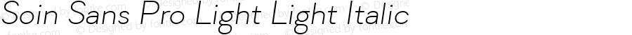 Soin Sans Pro Light Light Italic Version 1.02:2012