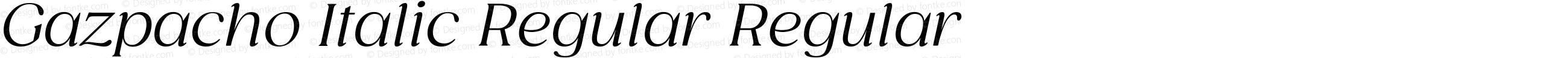 Gazpacho Italic Regular Regular