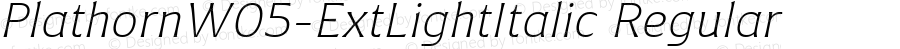 Plathorn W05 Ext Light Italic