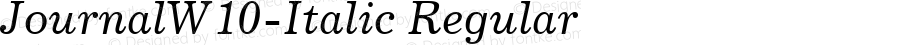 JournalW10-Italic Regular Version 1.1