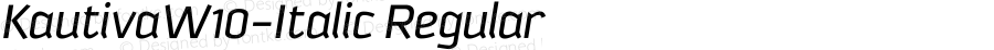 KautivaW10-Italic Regular Version 1.1