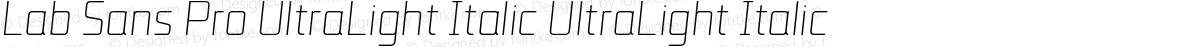 Lab Sans Pro UltraLight Italic UltraLight Italic