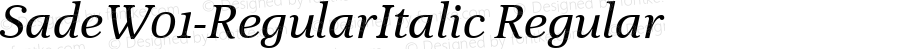 SadeW01-RegularItalic Regular Version 1.00