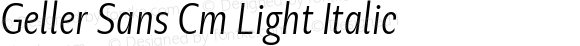 Geller Sans Cm Light Italic