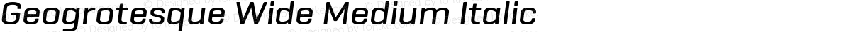 Geogrotesque Wide Medium Italic