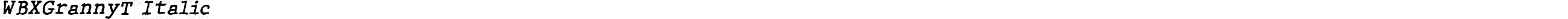 WBXGrannyT Italic
