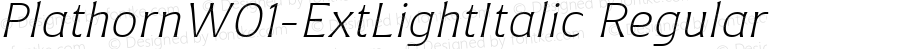 Plathorn W01 Ext Light Italic