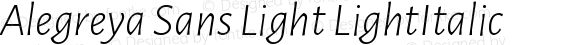 Alegreya Sans Light LightItalic