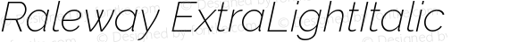 Raleway ExtraLight Italic