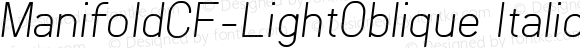ManifoldCF-LightOblique Italic