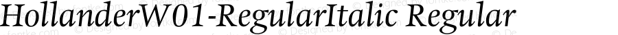 HollanderW01-RegularItalic Regular Version 1.02