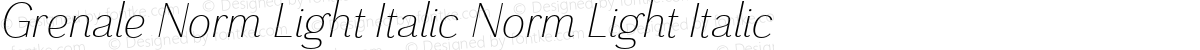 Grenale Norm Light Italic Norm Light Italic