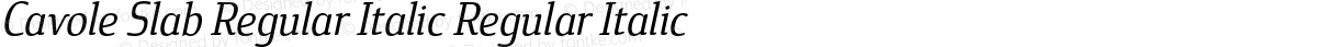 Cavole Slab Regular Italic Regular Italic