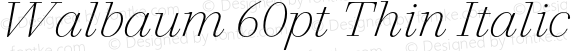 Walbaum 60pt Thin Italic