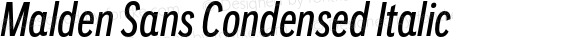 Malden Sans Condensed Italic