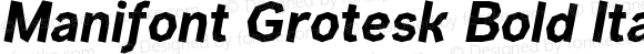 Manifont Grotesk Bold Italic Bold italic