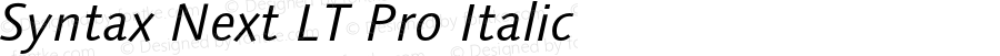 Syntax Next LT Pro Italic