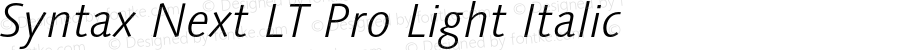 Syntax Next LT Pro Light Italic