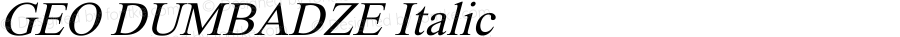 GEO DUMBADZE Italic