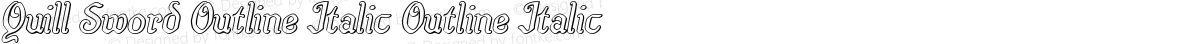 Quill Sword Outline Italic Outline Italic