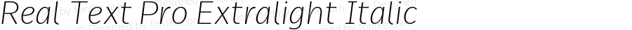 Real Text Pro Extralight Italic