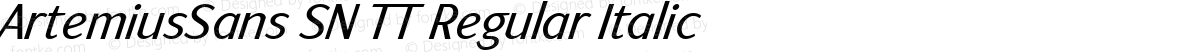 ArtemiusSans SN TT Regular Italic