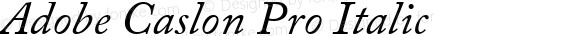 Adobe Caslon Pro Italic