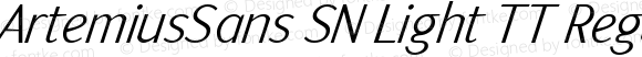 ArtemiusSans SN Light TT Regular Italic