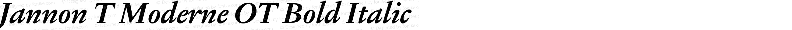 Jannon T Moderne OT Bold Italic