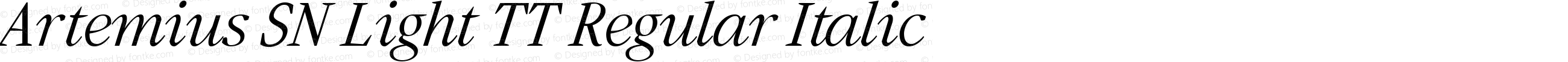 Artemius SN Light TT Regular Italic