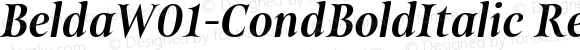 Belda W01 Cond Bold Italic