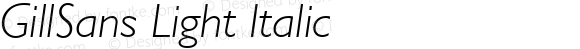 GillSans Light Italic