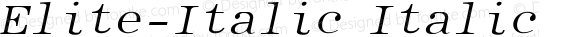 Elite-Italic Italic Altsys Fontographer 3.5  6/15/93