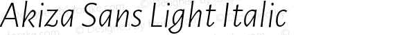 Akiza Sans Light Italic