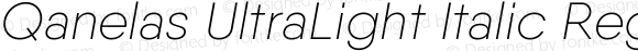 Qanelas UltraLight Italic Regular