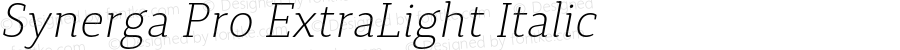 Synerga Pro ExtraLight Italic