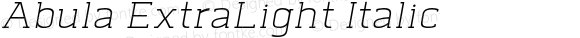 Abula ExtraLight Italic