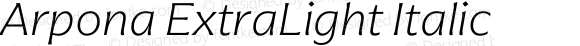 Arpona ExtraLight Italic