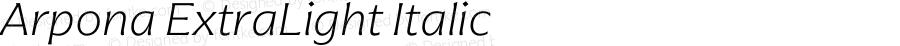 Arpona ExtraLight Italic