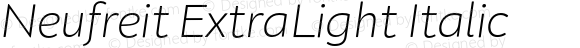 Neufreit ExtraLight Italic