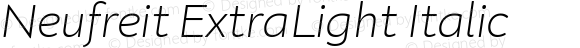 Neufreit ExtraLight Italic