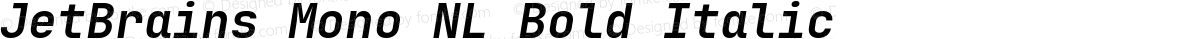 JetBrains Mono NL Bold Italic