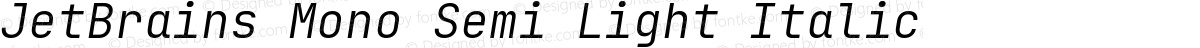 JetBrains Mono Semi Light Italic