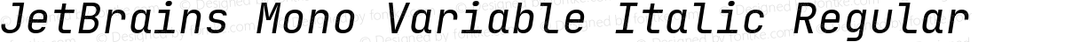 JetBrains Mono Variable Italic Regular