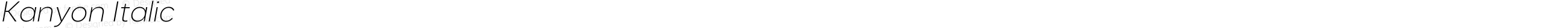 Kanyon Italic