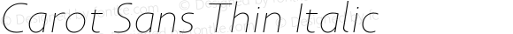 Carot Sans Thin Italic