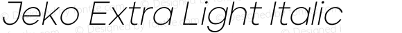 Jeko Extra Light Italic