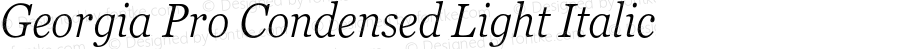 Georgia Pro Condensed Light Italic